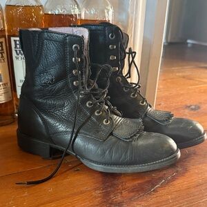 Black Leather Men's Boots